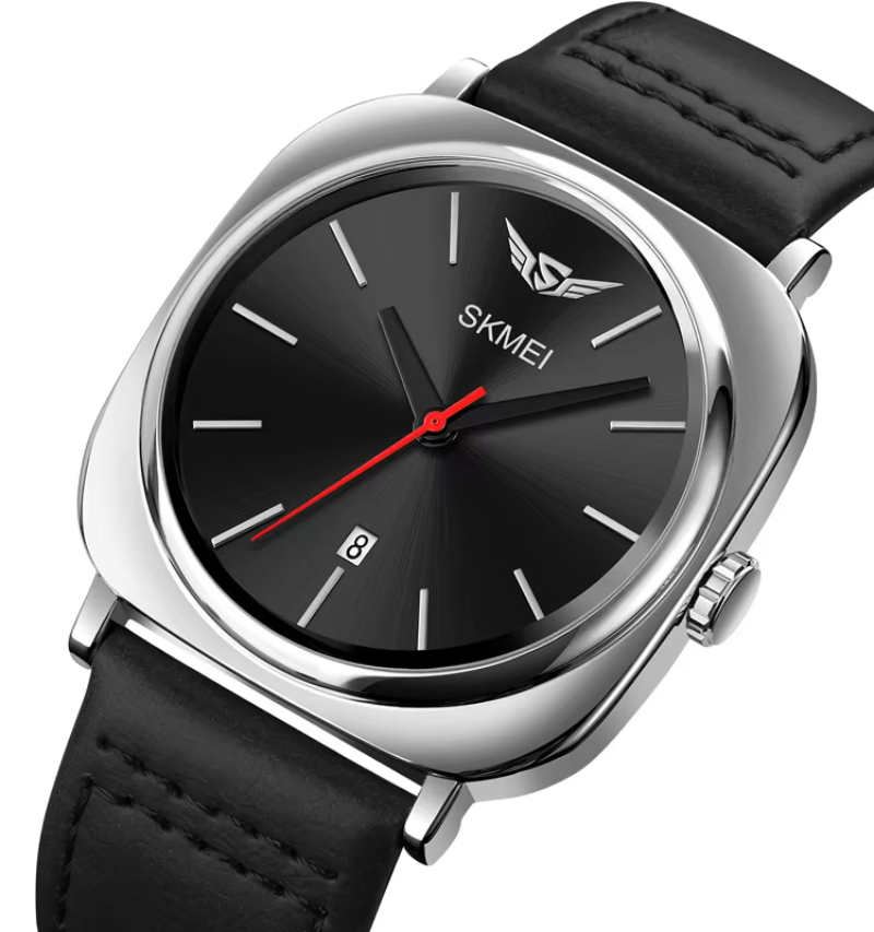 Orologi SKMEI 1884 customized logo square watch sr626sw battery japan movement quartz watches for men leather belt