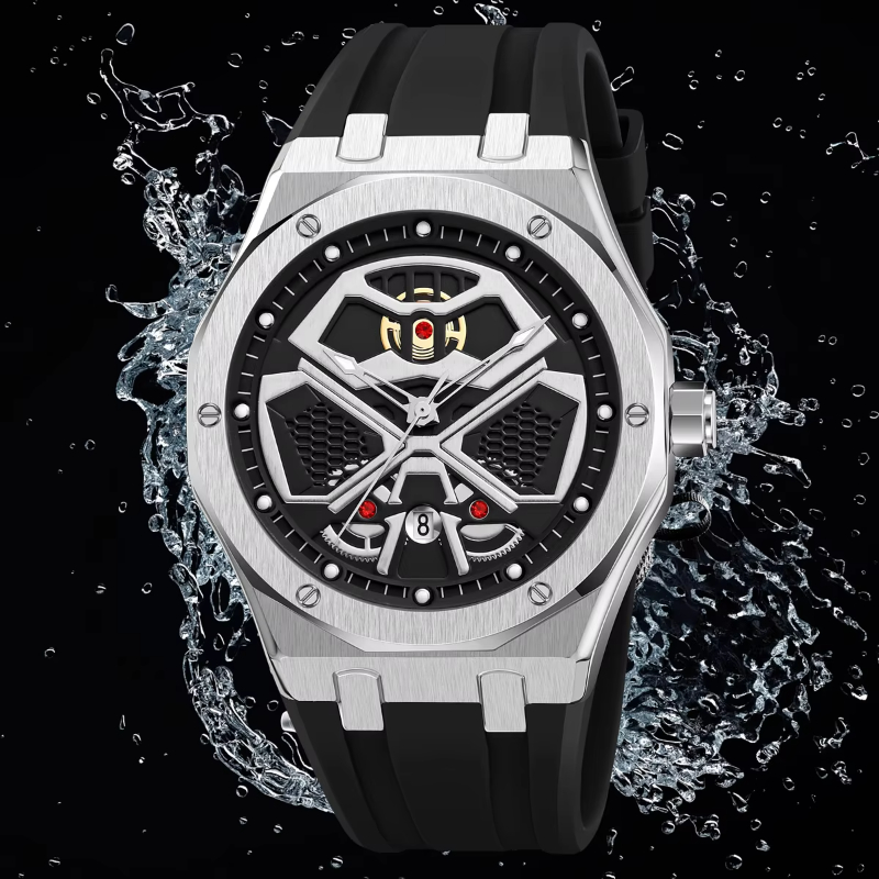 SKMEI Mens 9362 Sports Style White Silicone Strap Date Reloj Hombre Waterproof Hands Analog Quartz Watch Business Wristwatch