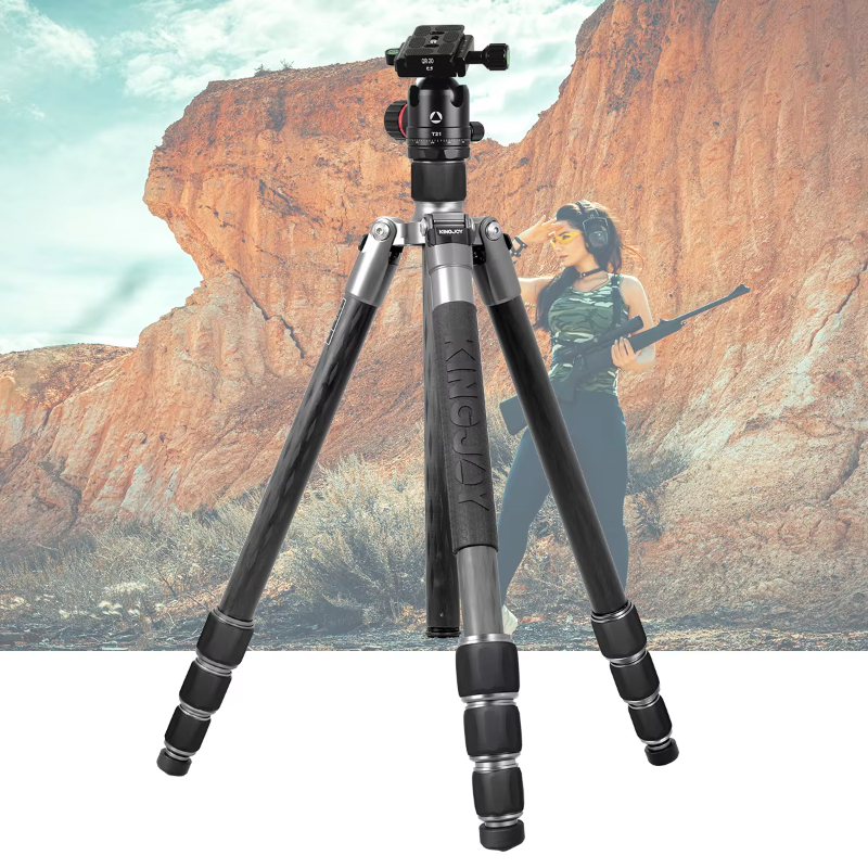 Kingjoy A83+T11 175cm big heavy duty Lightweight Portable Carbon Fiber Digital Cameras Tripods for Outdoor