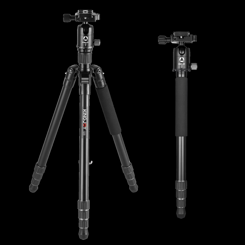 kingjoy G55+G0 Professional hunting Built-In Monopod Aluminum Outdoor Adventure Tripod with Ball Head