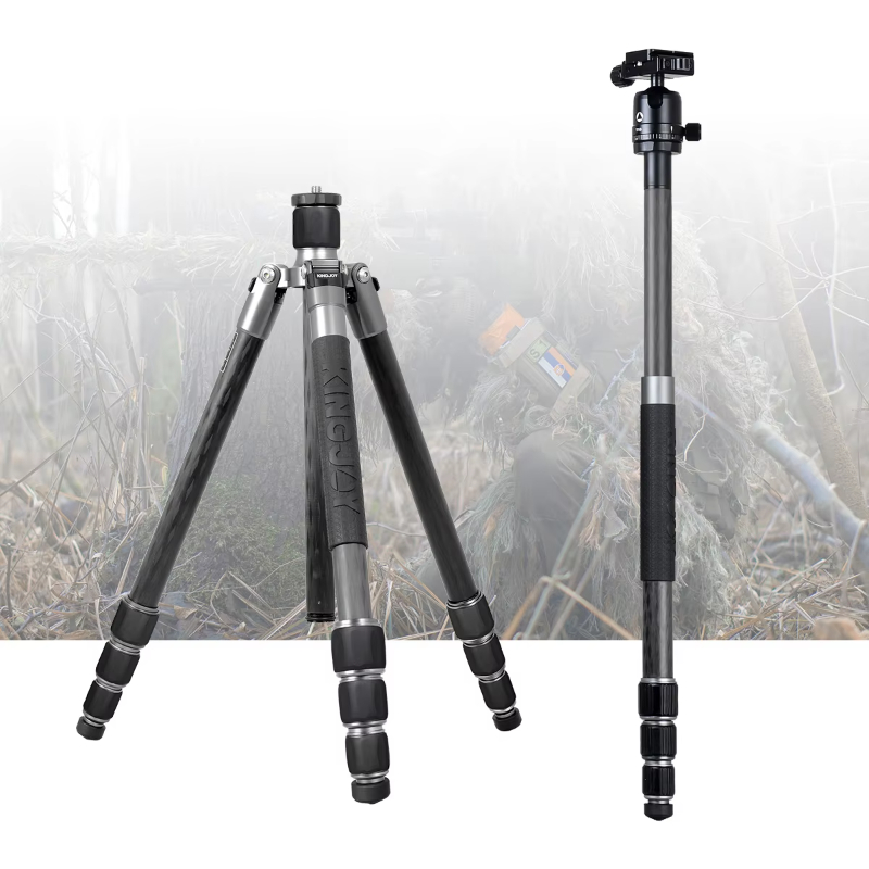 Kingjoy Professional foldable heavy duty video outdoor travel aluminium tripod stand for digital dslr camera tripod phone