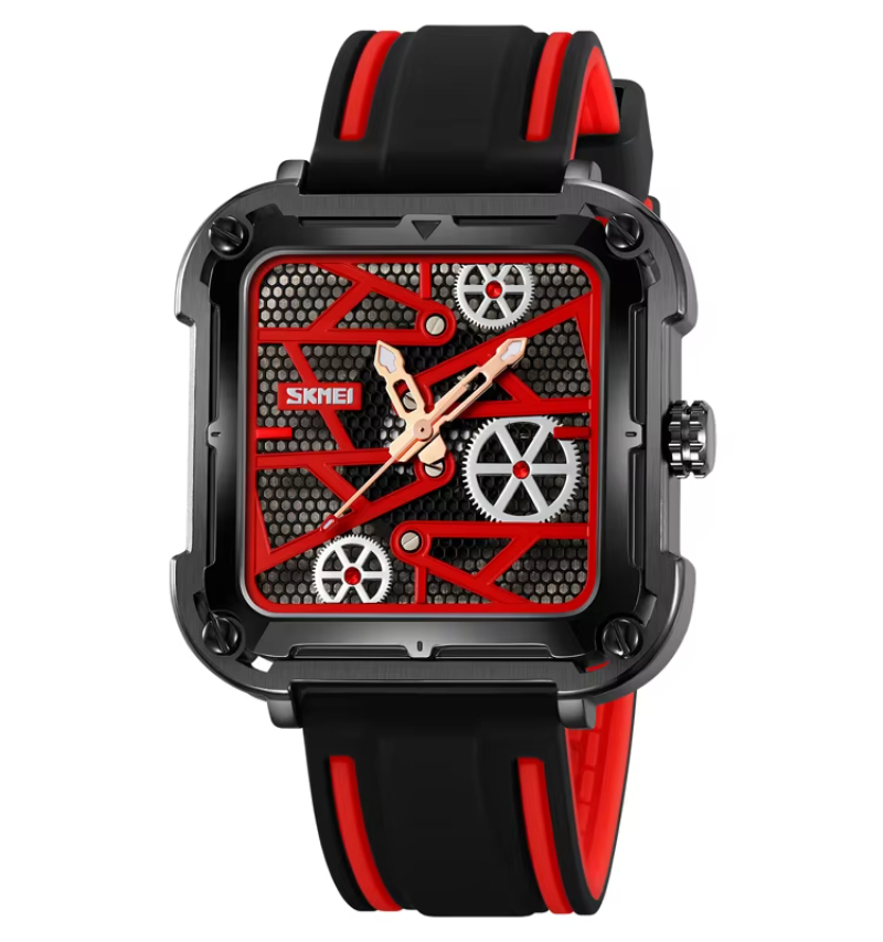 SKMEI 9363 Rock Style Relogio Masculino Quartz Stainless Steel Back Watch