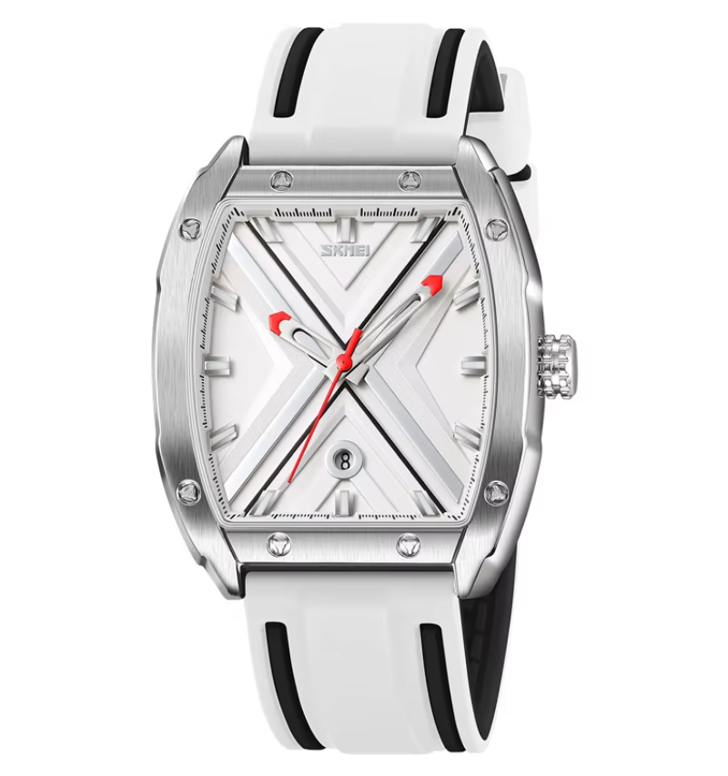 SKMEI 9364 Simple Quartz Auto Date Fashion Wristwatch Silicone Watch Band