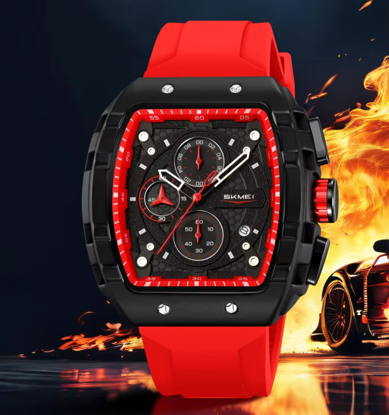 SKMEI 9341 Multifunctional Chronograph Reloj Waterproof Quartz Luxury Wristwatch for Men Silica Gel Band