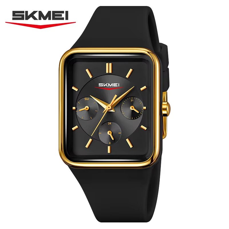 SKMEI New Design Model 2323 Quartz Stainless Steel Back Watch Leather Auto Date Luxury Watches for Men