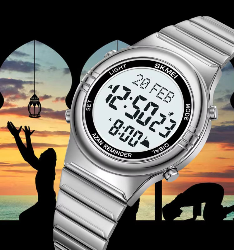 SKMEI 2200 islamic finder qibla direction compass muslim watch digital azan ladies unisex wrist times prayer
