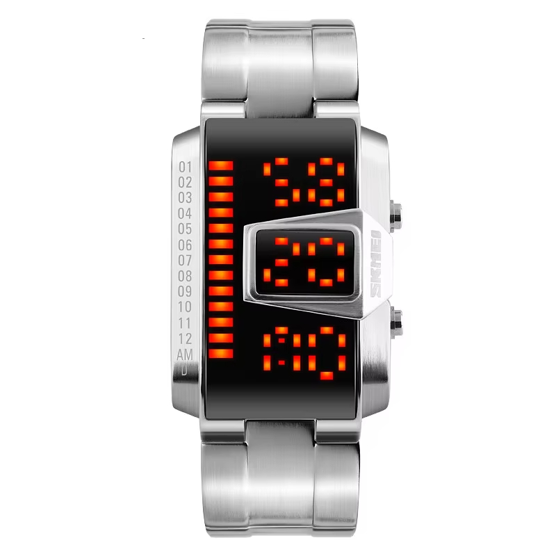 International wrist watch brands SKMEI 1179 rectangle shape cool men digital color change led watch sport waterproof