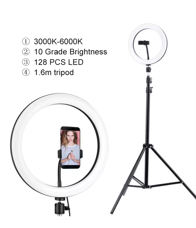 Cheap price 10inch selfie ringlight with 1.6m2.1m live stream tripod stand best ringlight for makeup artist product photography