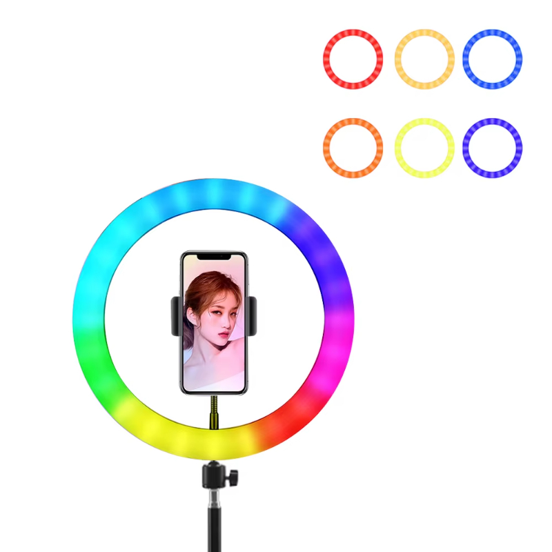 10 13 14 18 Inch Soft Selfie Ring Light Multi Colour Rgb Ring Lamp for makeup Video