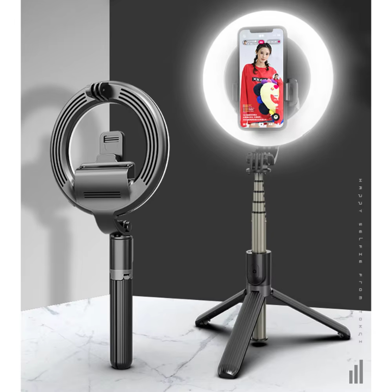 Handheld Adjustable Selfie Stick Ring Light Battery Operated Selfie Ringlight for Cell Phone Makeup Live Steam L07
