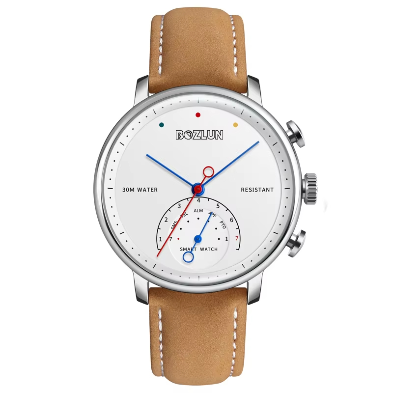 SKMEI H8 Multifunction Special Smart Quartz Watch Unisex His And Hers Watches With Stainless Steel Case Leather Band