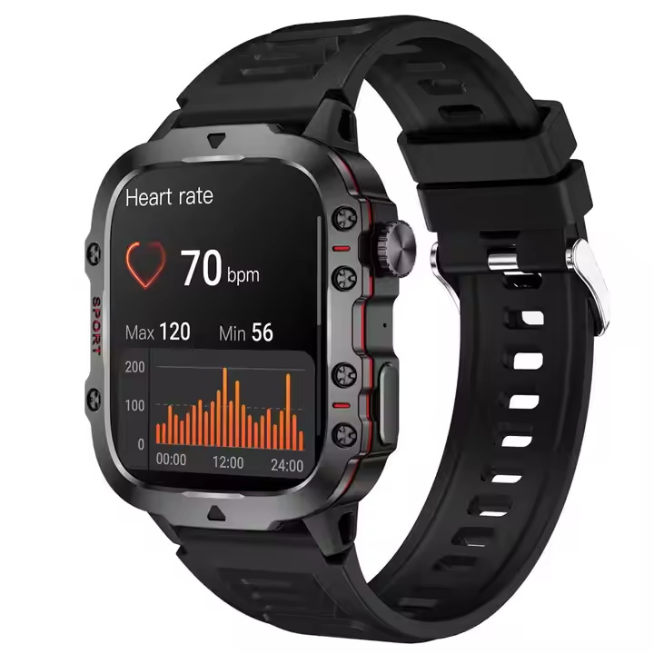 Spovan New Arrival Fashion Rugged Health Monitor Smart Watch With BT Call