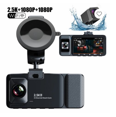 New Model 2.5K 1080P Motion Detection G-sensor 3 Lens Dash Cam Car DVR Car Black Black Box with WIFI and GPS