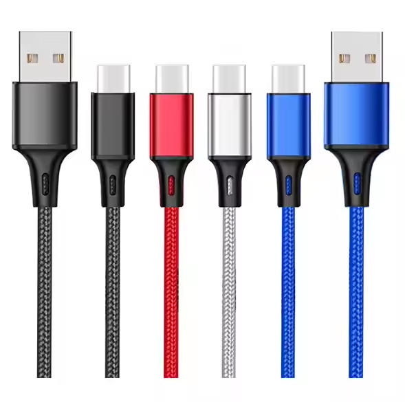 High Quality 3Ft 6Ft 10Ft Nylon Type C Charger Cable For Samsung Huawei Nylon Braided Cord Fast Charging 2.4A Usb C Cable