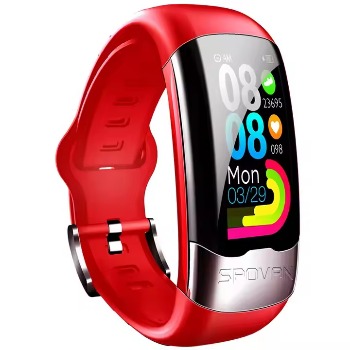 1.14" big screen fitness tracker wristband with extra ECG monitor device SPOVAN H02