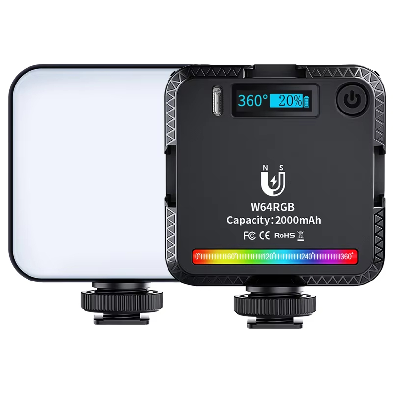 Pocket RGB LED Light 360 HSI RGB 2500-9000K 2000mah Battery Magnetic On Camera LED Photography Video Light