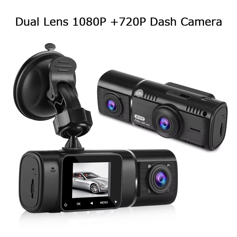 1.5 _ screen g-sensor wdr dual camera dash cam camera for inside car car video camera recorder with gps
