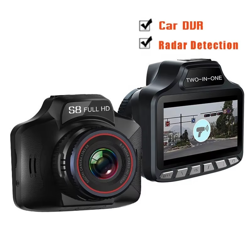 2 In 1 Car DVR S8 Anti Laser Radar detector Russian& English Version Auto Radar car video camera