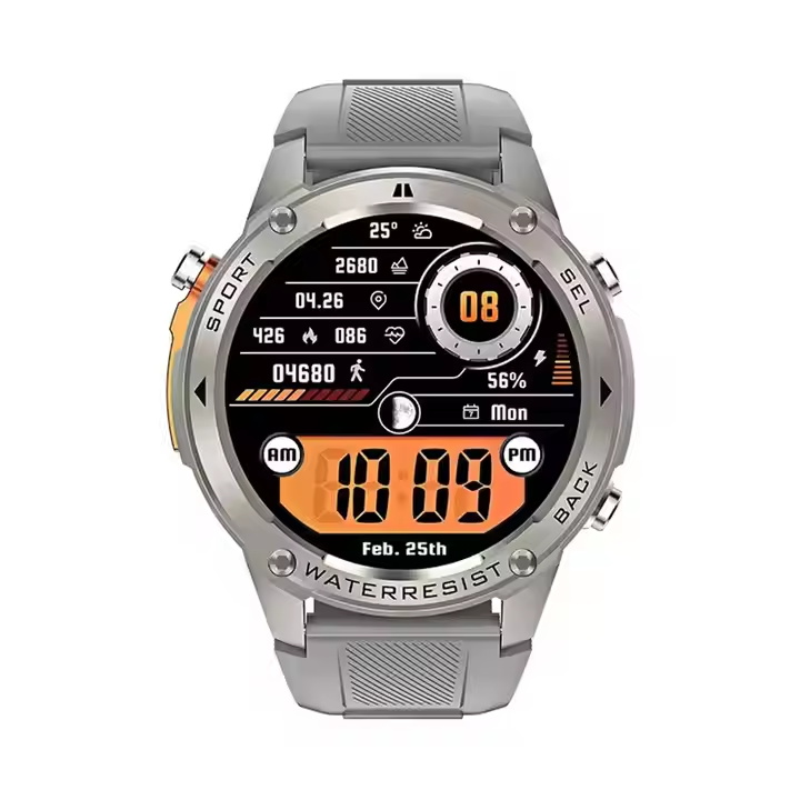 2024 New Arrival Waterproof DM56 Rugged Sport Smart Watch With Built-In GPS Sensor