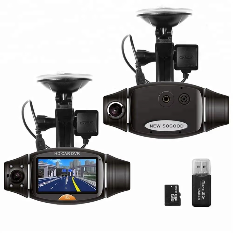 2.7'' Full 720p Rearview Car Gps Tracker Car Recorder Vehicle Blackbox Dvr Dual Camera