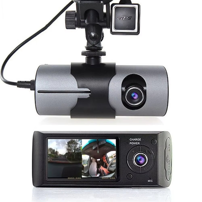 2.7 inch 140 degree dashcam with gps tracker car camera 2 lens with SQ chipset car black box record car video