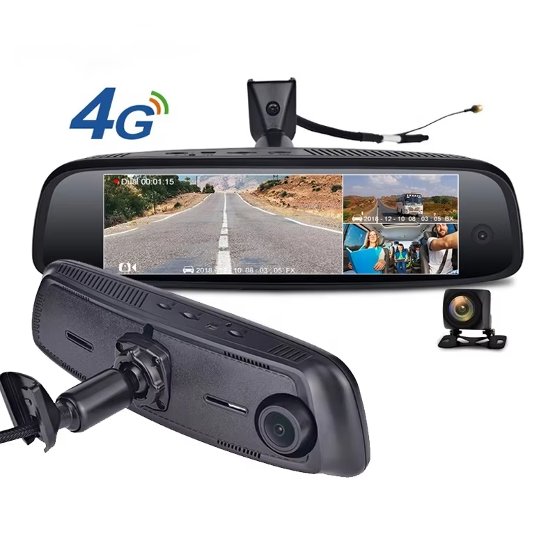3 Cams rearview mirror car camera 8inch touch screen DVR recorder 4G car android system GPS car black box with special mount