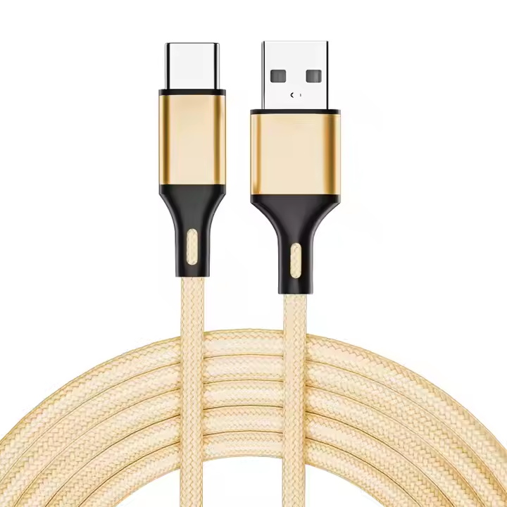 Universal 2.4A Nylon Braided Fast Charging Type C Charger Cable Compatible With Samsung iPhone 15 Multi-Color Fast Data Cable