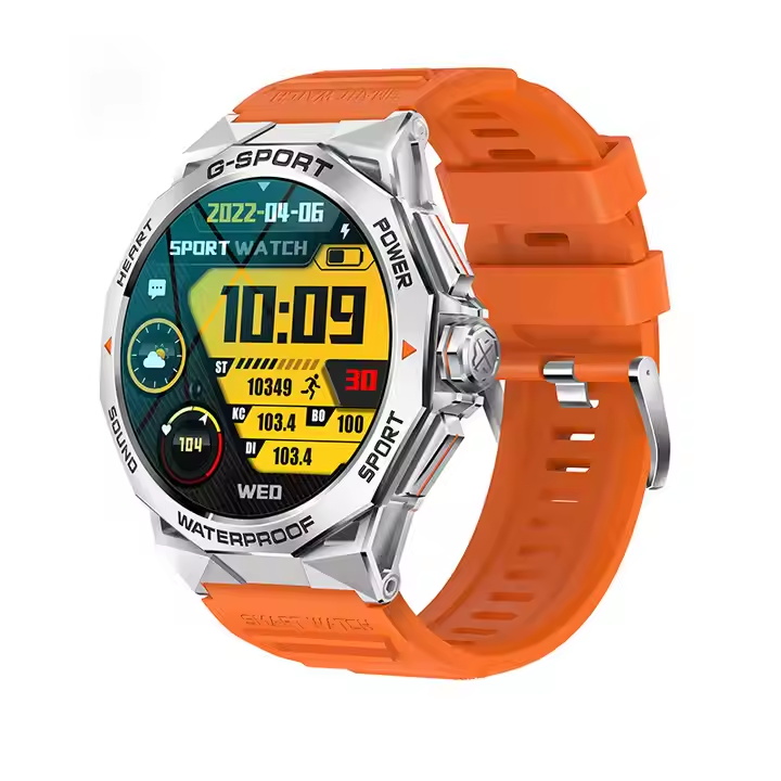 Fashionable Waterproof Sport BT Calling Blood Pressure Rugged Smart Watch For Android iOS Phone