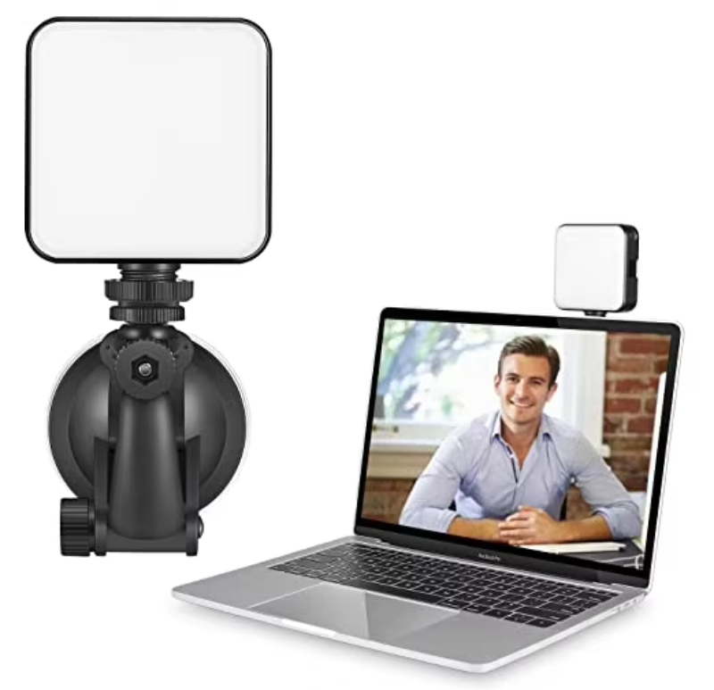 W64 Video Conference Light with Suction Cup Warm Cold White Fill Light Mobile Phone Camera Computer Live Photography Light