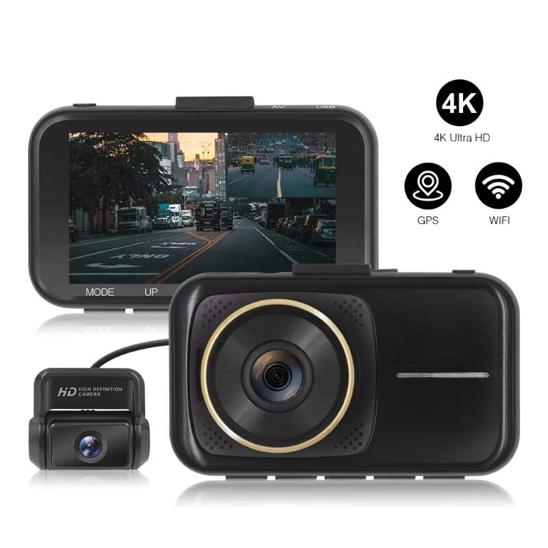 4K Dash Cam Gesture Photo WiFi Car Camera Dashcam 3840_2160P 30FPS Ultra HD DVR Video Recorder GPS Tracker Dashcam