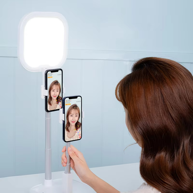 Newest item Live Show LED Ring Light With Dual Retractable Phone Holders For Live Show