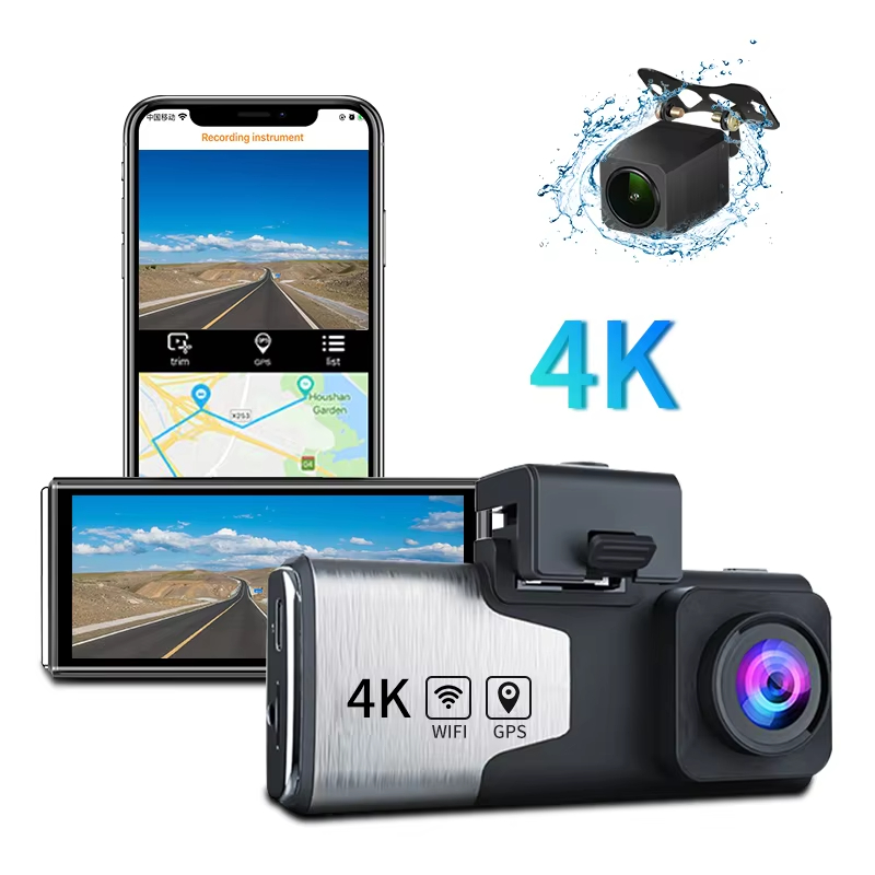 4K dashcam 4inch wifi Dual Lens max 256GB car video with mobile app