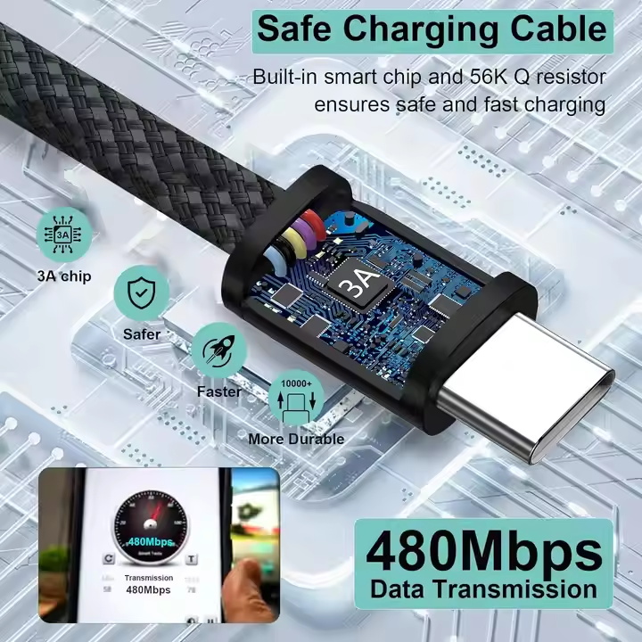 60w 1m Bio 3a Magnetic Usb Suction Cable Fast Charging Magnetic Charger Cord Storage Magnetic Usb Absorption Data Cable Usb C