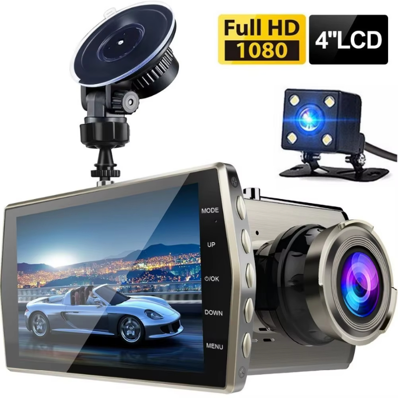 Dash Cam Dual Lens Car DVR Vehicle Camera Full HD 1080P 4_ IPS Front+Rear Night Vision Video Recorder G-sensor Parking Monitor