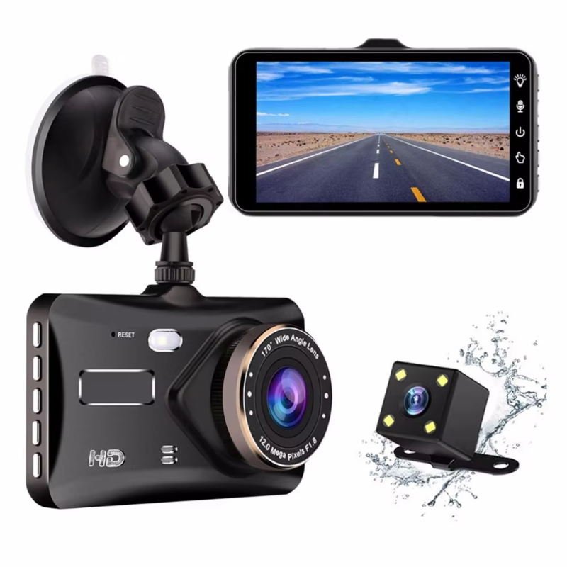 Dashcam 1080P 4_ Touch Screen IPS With Backup Rear Camera Night Vision Video Recorder Parking Monitor Car Camera Recorder