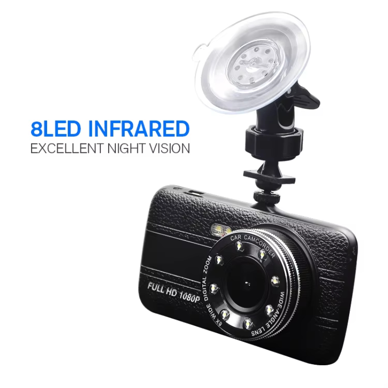 Hot selling HD 1080P 4inch IPS screen dual lens car dvr dashcam driving record with motion detection WDR G-sensor