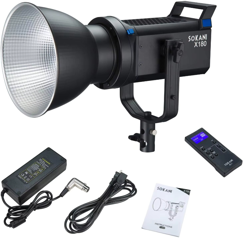 SOKANI_SUTEFOTO 80W RGB video light CRI 96+ TLCI 95+ Full Color Studio Photographic Lighting Kit with Bowen Mount and carry bag