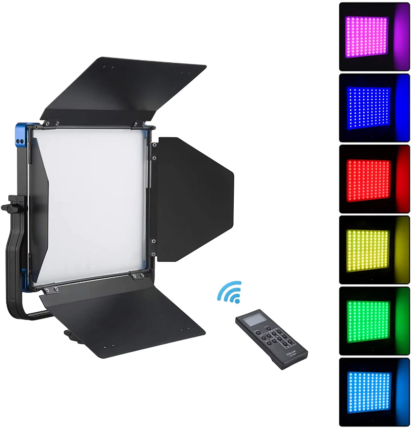 SUTEFOTO 50W X50 RGB Led Panel Light kit with Barn door Support Phone APP For Audio Video Photographic Lighting