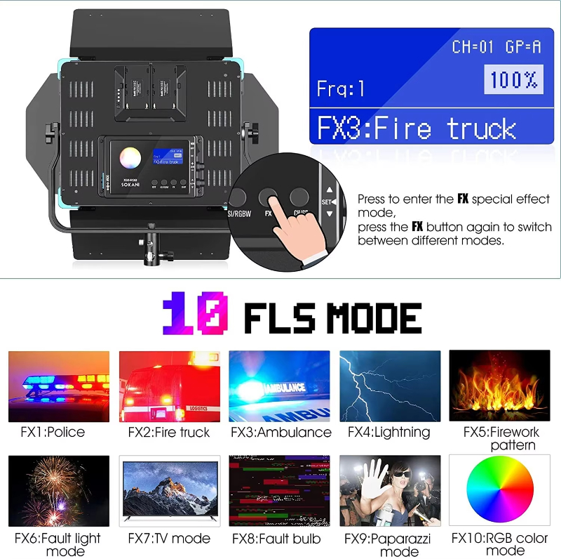 Sokani_Sutefoto X50 RGB 50W Photographic Equipment Film Audio Video Lighting Led Studio Stream Light