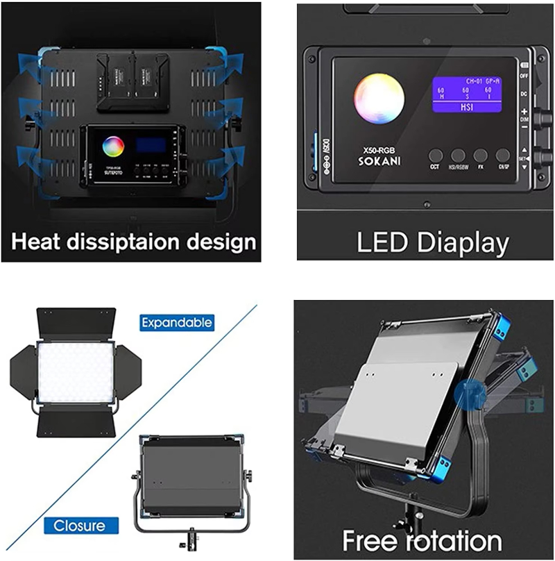 led studio light kit photo panel lamp camera shooting photographic lighting equipment