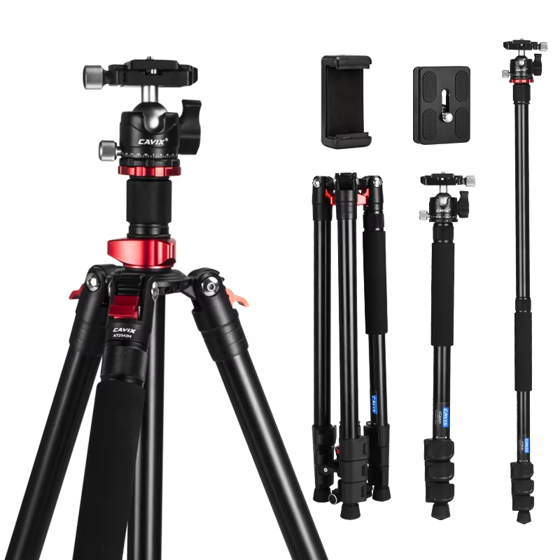 Aluminum Compact Tripod with Ball Head with Central Column For DSLR Camera
