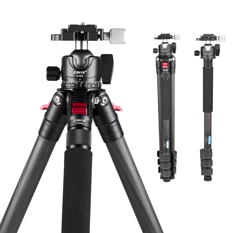 Carbon Fiber Camera Tripod Monopod with Center Column For DSLR Camera