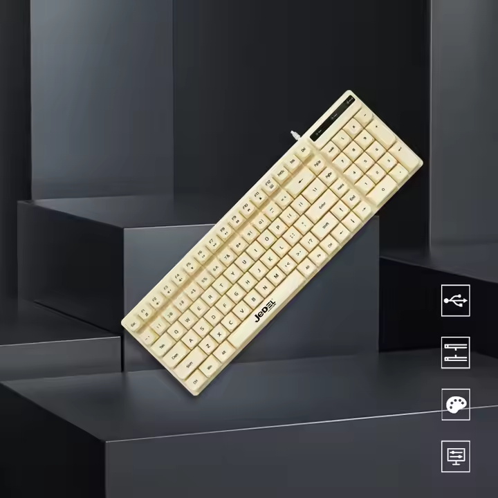 Full size RGB gaming office keyboard with adjustable tilt feet, suitable for Windows and PC K30