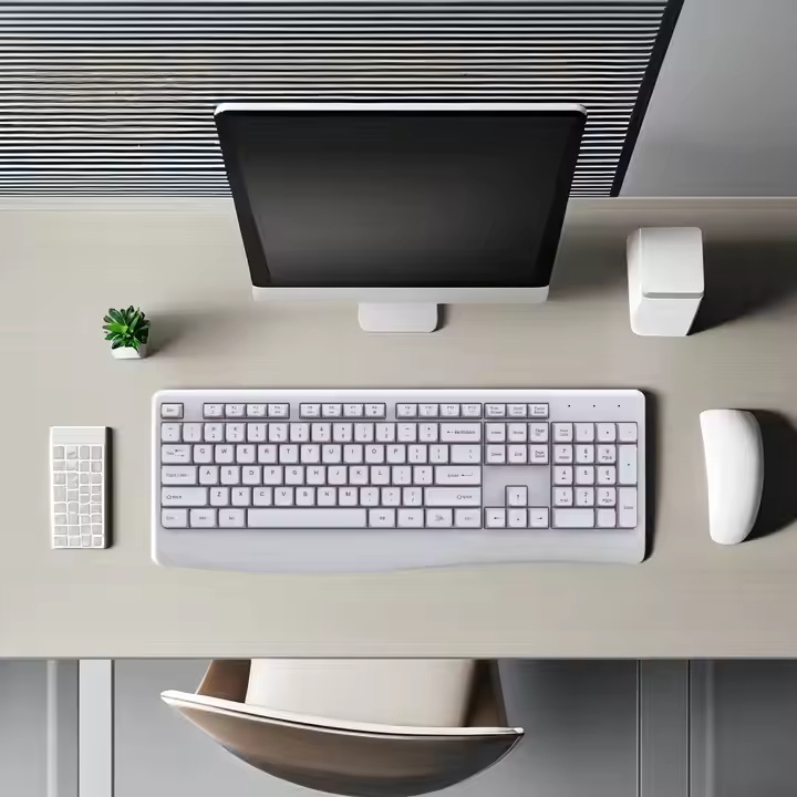 Hot Selling Office Keyboard Multimedia Keys Slim Ergonomic Multiple keys Office 2.4g Wireless Keyboard for Laptop PC