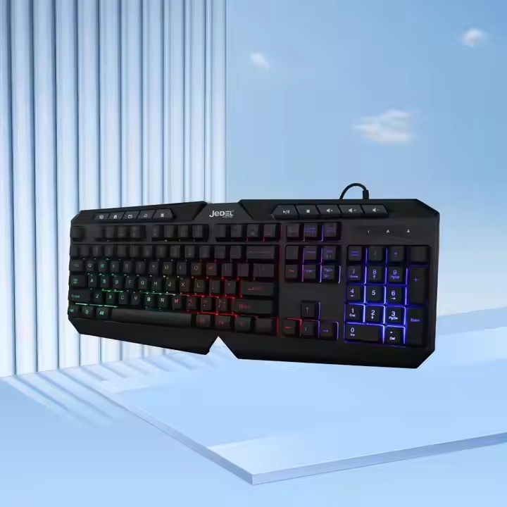Lightning Gaming Keyboard,Portuguese Version Ergonomic LED Mechanical Feel Keyboard Computer PC Backlit Keyboard and Mouse