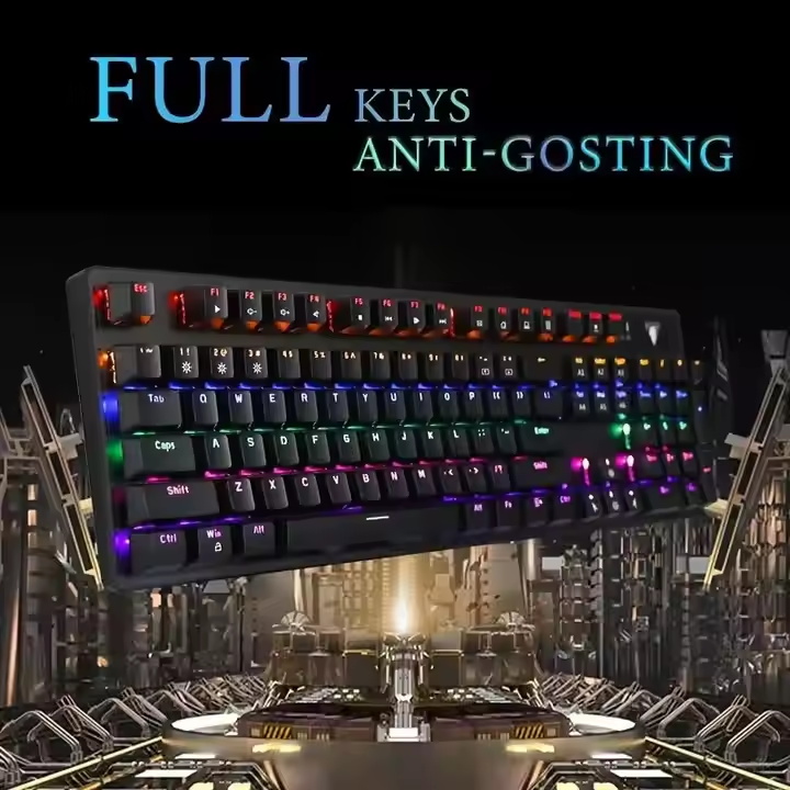 Wired Gaming RGB Keyboard With Fashion RGB Backlit Gamer Keyboard Custom 104 Keys Mechanical Keyboard KL95