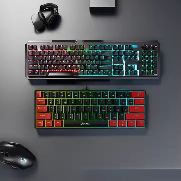 Blue Axis Wired Home Office Gaming Computer Mechanical Keyboard Various Lights USBs 61 Key Mechanical Keyboard
