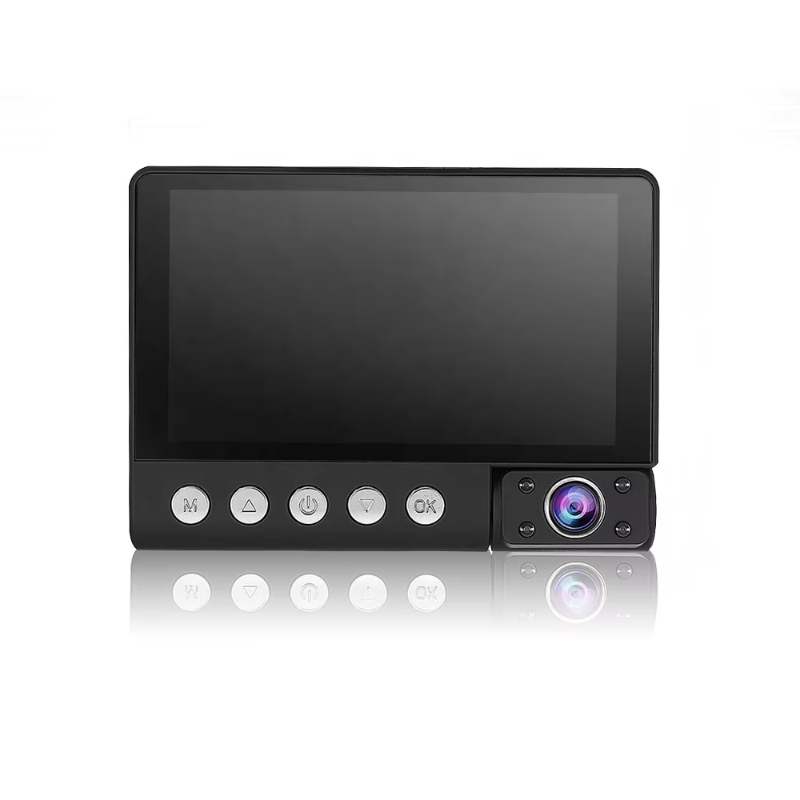 Yikoo 4 inch screen black box car 1080p resolution 170 degree wide angle car camera recorder video 3 lens car dvr