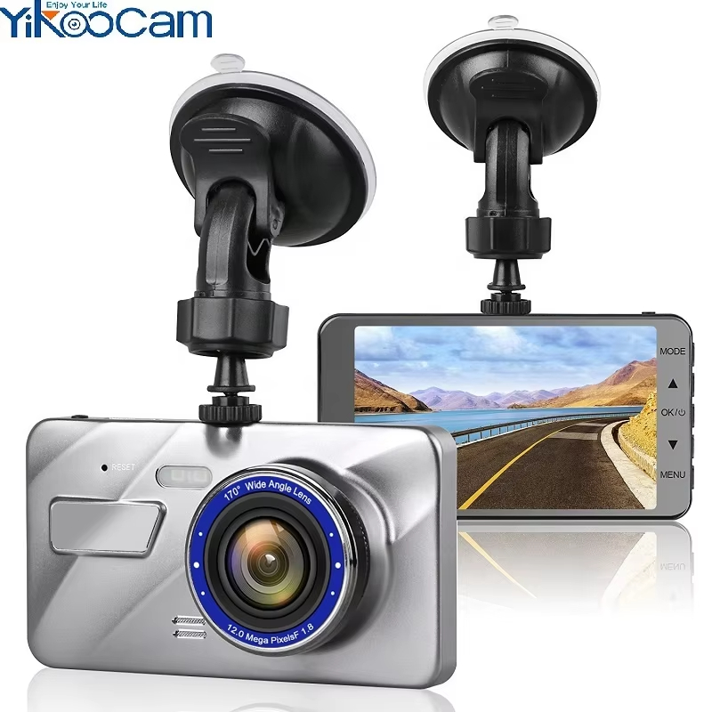 Yikoo OEM Dashcam Recorder 4.0 Inch Dual Lens Car Camera with Night Vision Car Camera Dvr