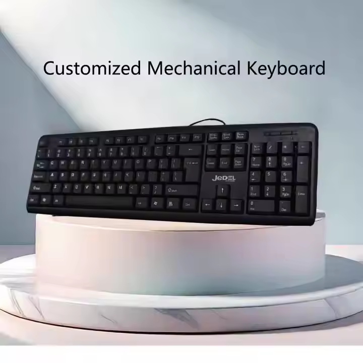 Jedel 104 Keys Office Wired Keyboard Quiet USB Interface Membrane Operation Desktop Laptop Tablet Phone Stock Wholesale Black